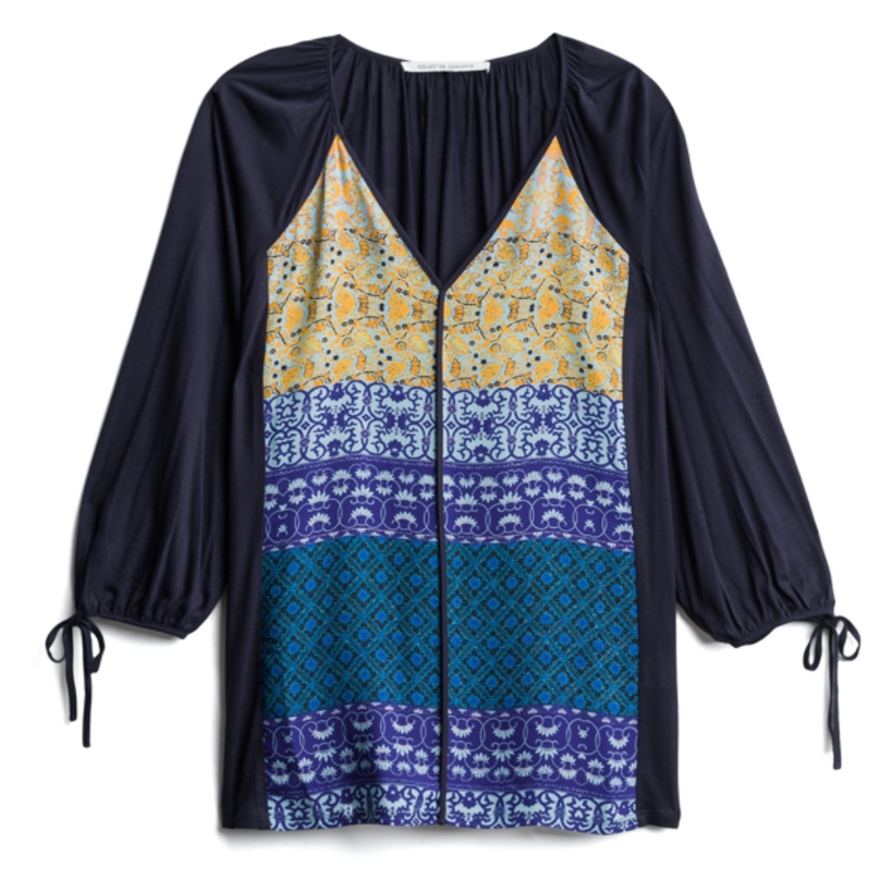 Collective Concepts Bradon Mixed Material Top